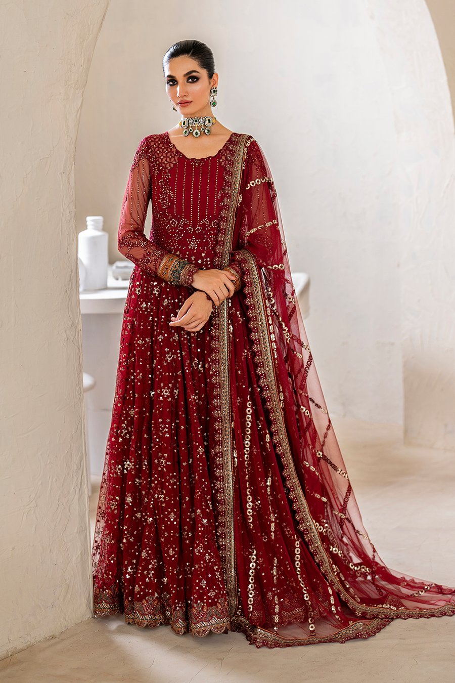 IZNIK Chinon Vol-02 Embroidered Net Unstitched 3Pc Suit CC-49