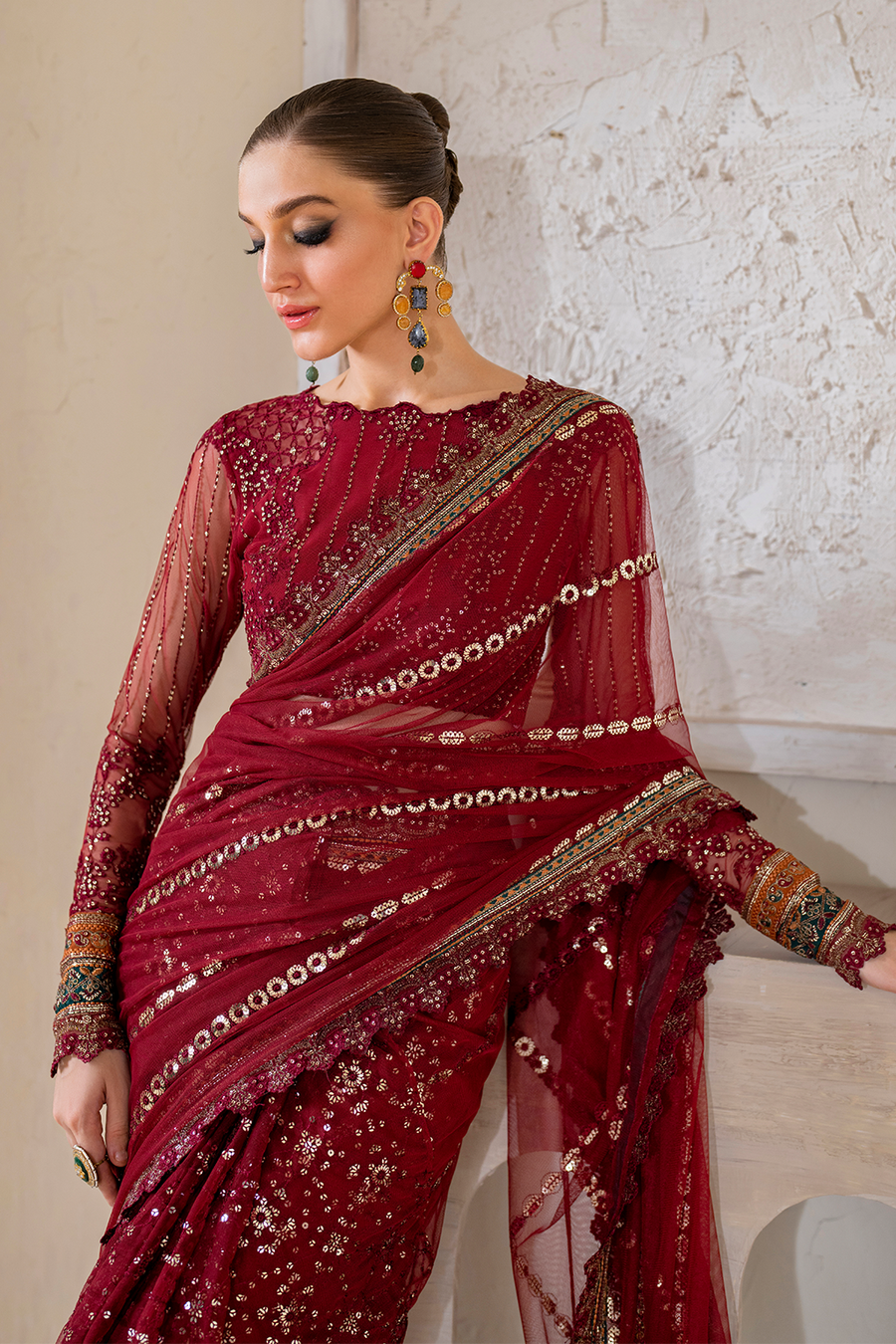 IZNIK Chinon Vol-02 Embroidered Net Unstitched 3Pc Suit CC-49