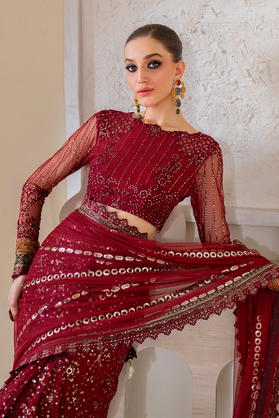 IZNIK Chinon Vol-02 Embroidered Net Unstitched 3Pc Suit CC-49