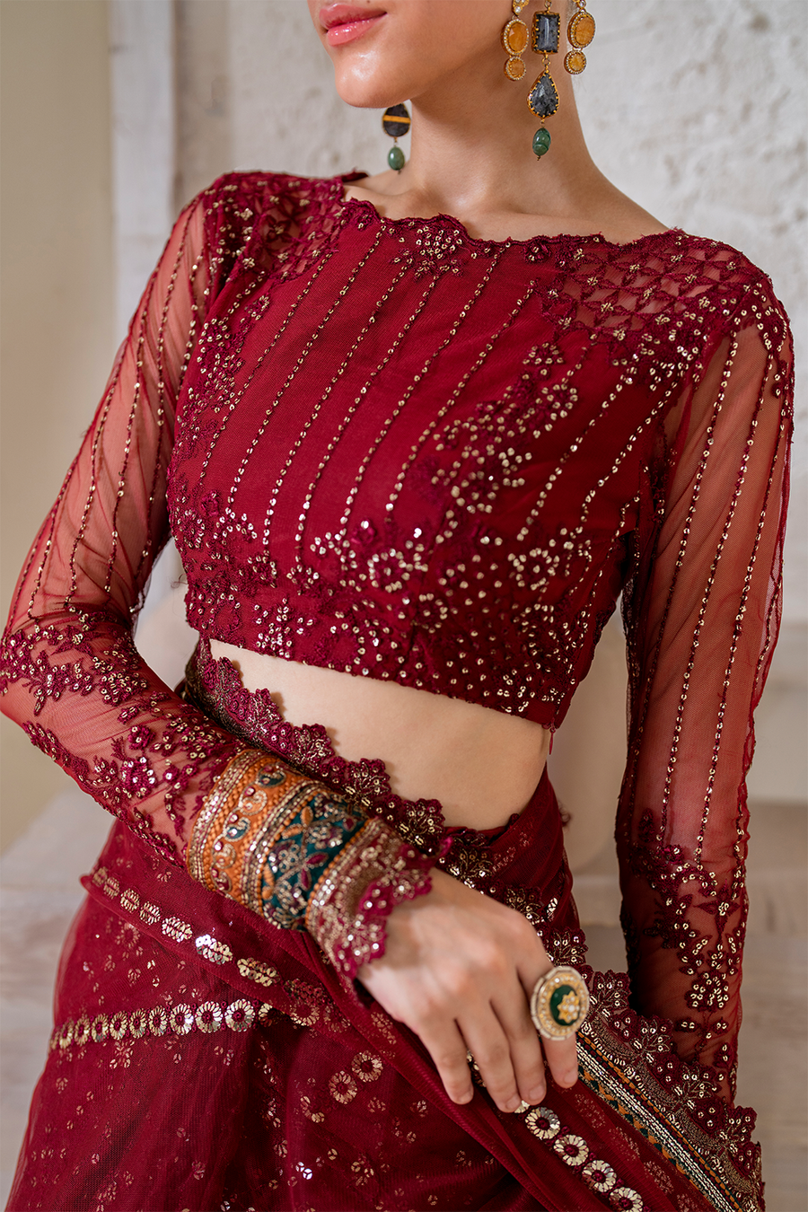 IZNIK Chinon Vol-02 Embroidered Net Unstitched 3Pc Suit CC-49