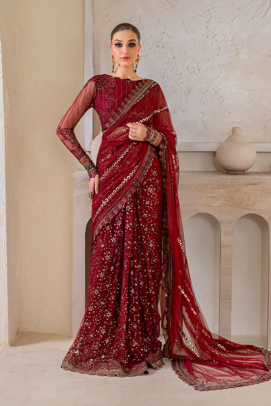 IZNIK Chinon Vol-02 Embroidered Net Unstitched 3Pc Suit CC-49