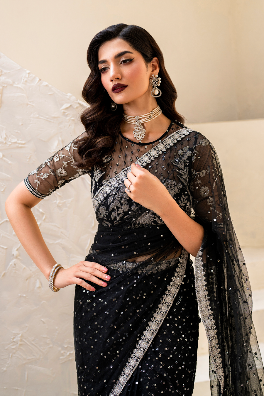 IZNIK Chinon Vol-02 Embroidered Net Unstitched 3Pc Suit CC-50