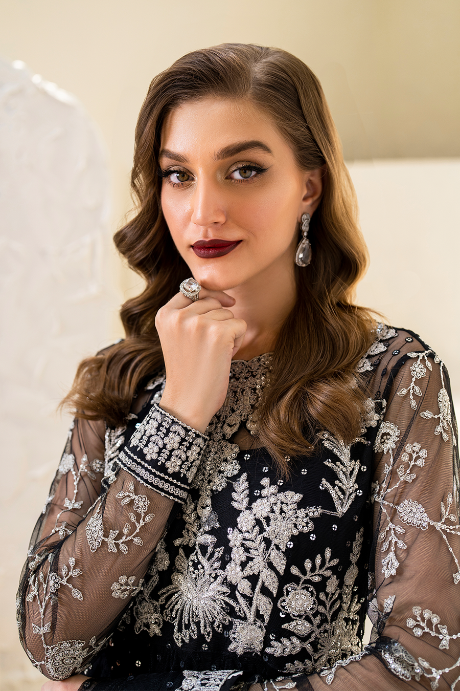 IZNIK Chinon Vol-02 Embroidered Net Unstitched 3Pc Suit CC-50