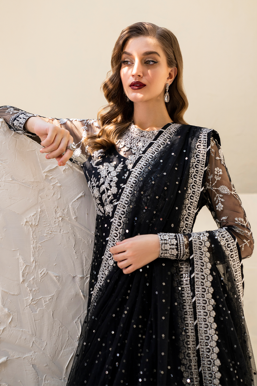IZNIK Chinon Vol-02 Embroidered Net Unstitched 3Pc Suit CC-50
