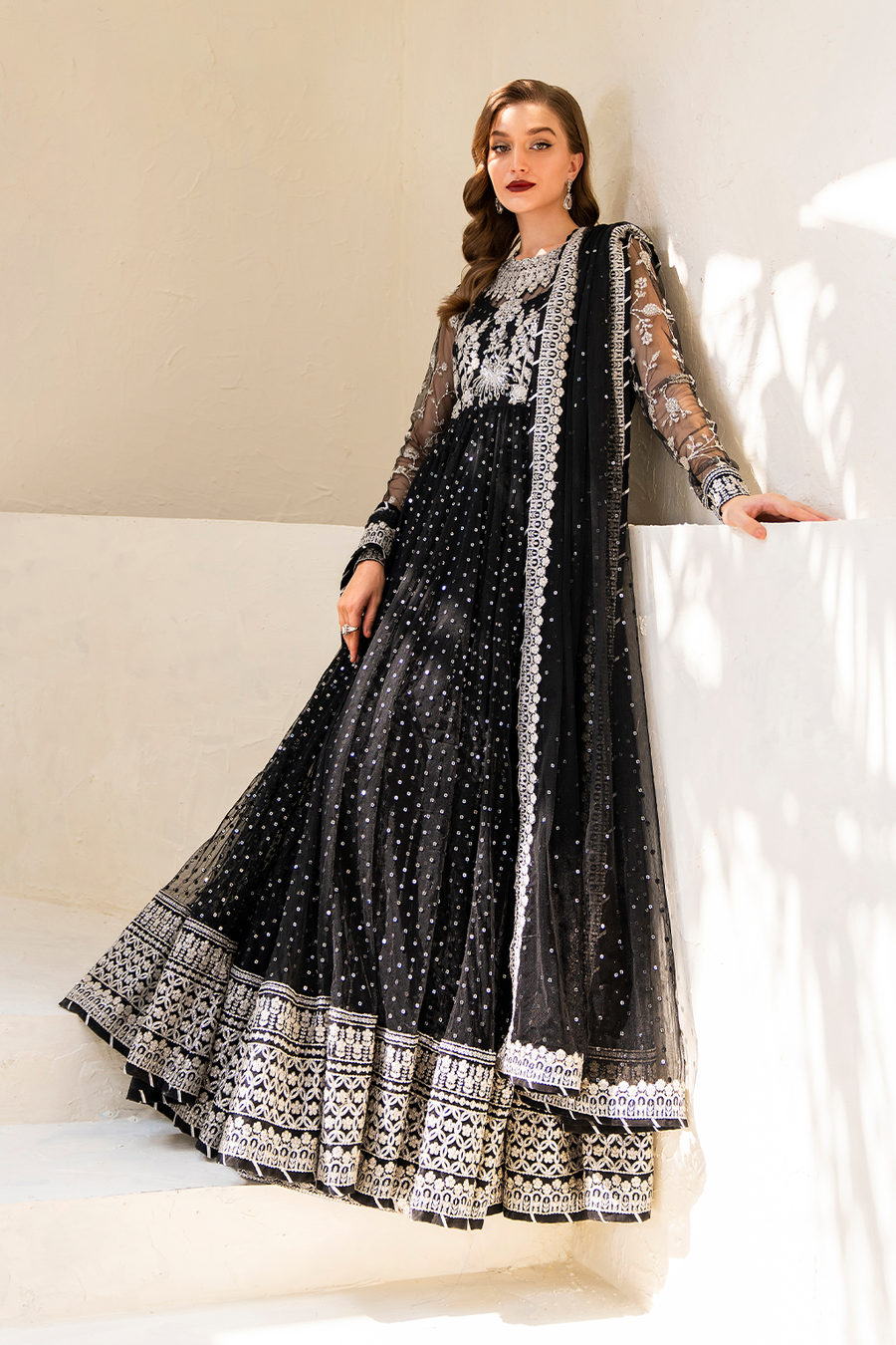 IZNIK Chinon Vol-02 Embroidered Net Unstitched 3Pc Suit CC-50