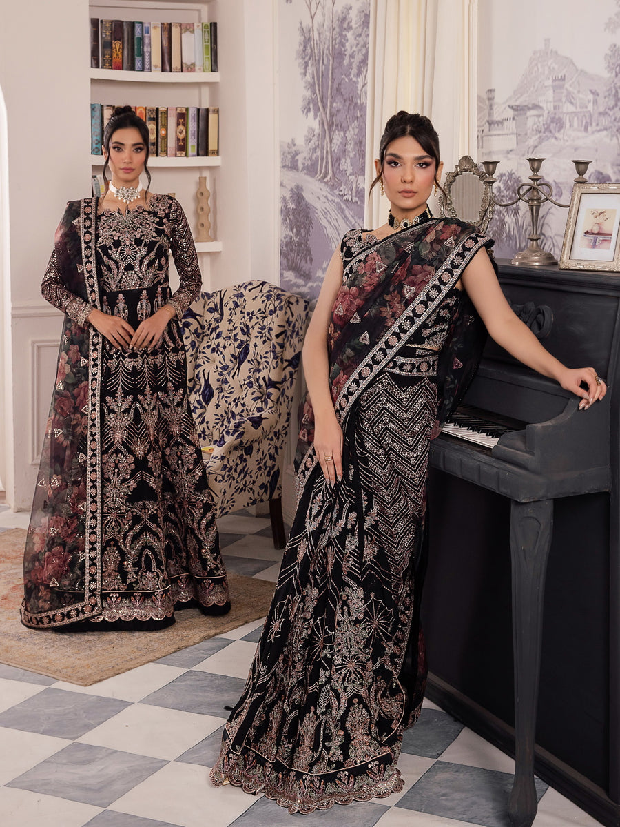 IZNIK Chinon Embroidered Chiffon Unstitched 3Pc Suit CC-32 Kiah