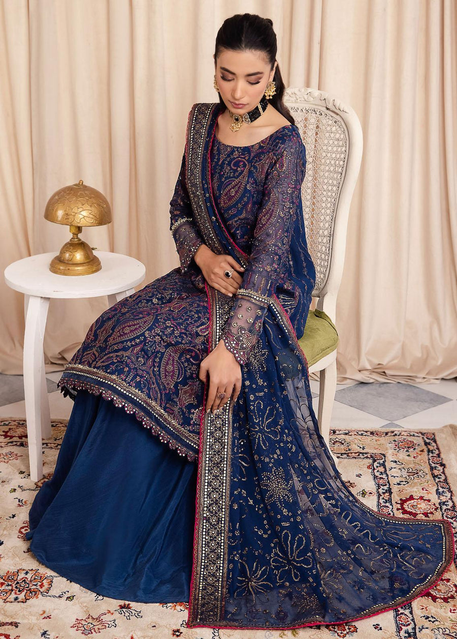IZNIK Chinon Embroidered Chiffon Unstitched 3Pc Suit CC-34 Ashah