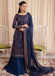 IZNIK Chinon Embroidered Chiffon Unstitched 3Pc Suit CC-34 Ashah