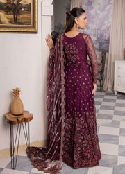 IZNIK Chinon Embroidered Net Unstitched 3Pc Suit CC-37 Aida
