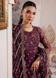 IZNIK Chinon Embroidered Net Unstitched 3Pc Suit CC-37 Aida