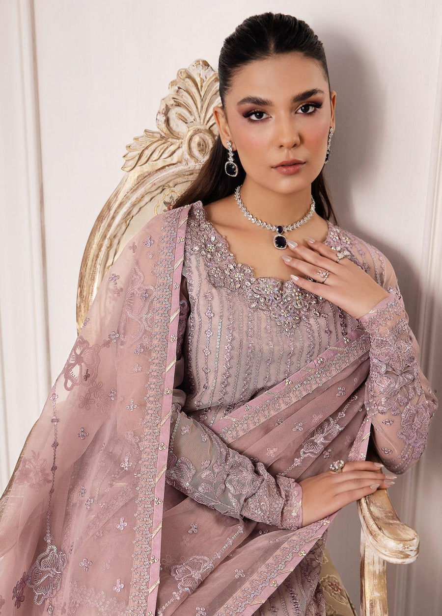 IZNIK Chinon Embroidered Net Unstitched 3Pc Suit CC-39 Bareen