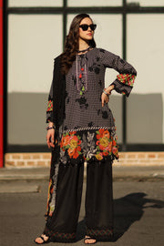Charizma Combination Embroidered Lawn Unstitched 3Pc Suit CC6-002