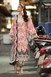 Charizma Combination Embroidered Lawn Unstitched 3Pc Suit CC6-004
