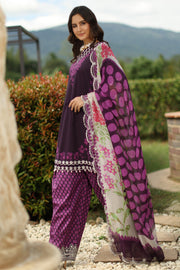 Charizma Combination Embroidered Lawn Unstitched 3Pc Suit CC6-005