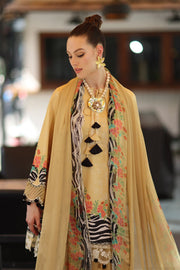Charizma Combination Embroidered Lawn Unstitched 3Pc Suit CC6-006