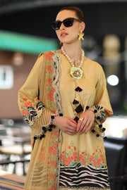 Charizma Combination Embroidered Lawn Unstitched 3Pc Suit CC6-006
