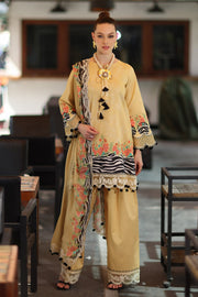 Charizma Combination Embroidered Lawn Unstitched 3Pc Suit CC6-006