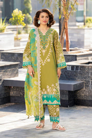 Charizma Combination Embroidered Lawn Unstitched 3Pc Suit CC6-007