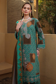 Charizma Combination Embroidered Lawn Unstitched 3Pc Suit CC6-009