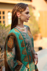 Charizma Combination Embroidered Lawn Unstitched 3Pc Suit CC6-009