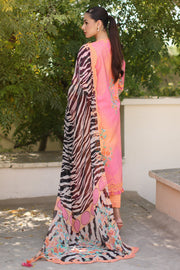 Charizma Combination Embroidered Lawn Unstitched 3Pc Suit CC6-010