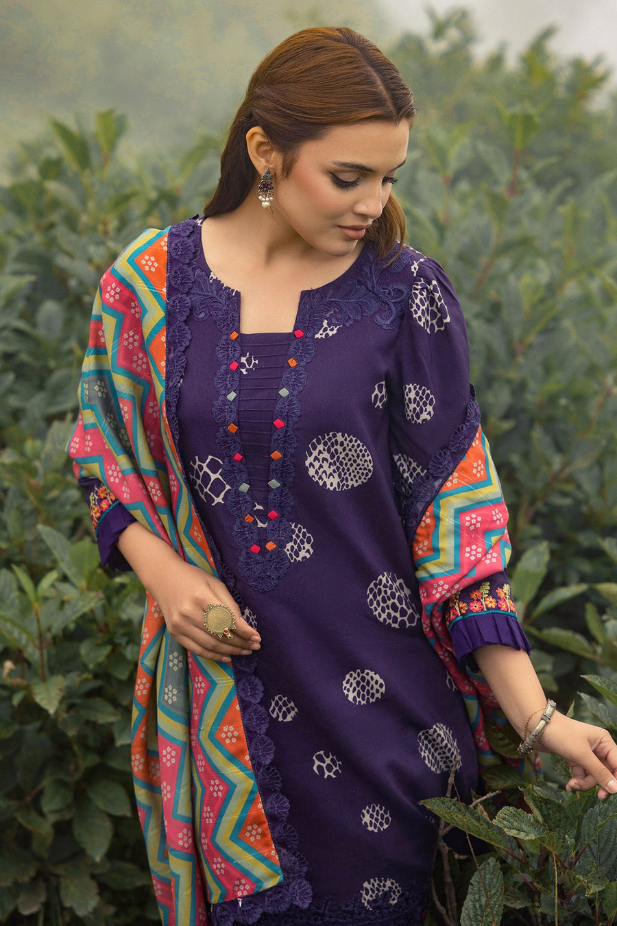 Charizma Combination Embroidered Linen Unstitched 3Pc Suit CCW4-03