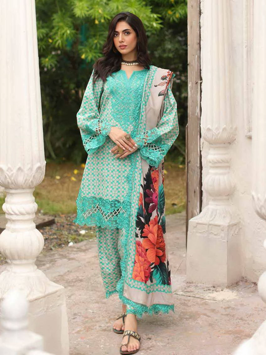 Charizma Combination Embroidered Linen Unstitched 3Pc Suit CCW4-18