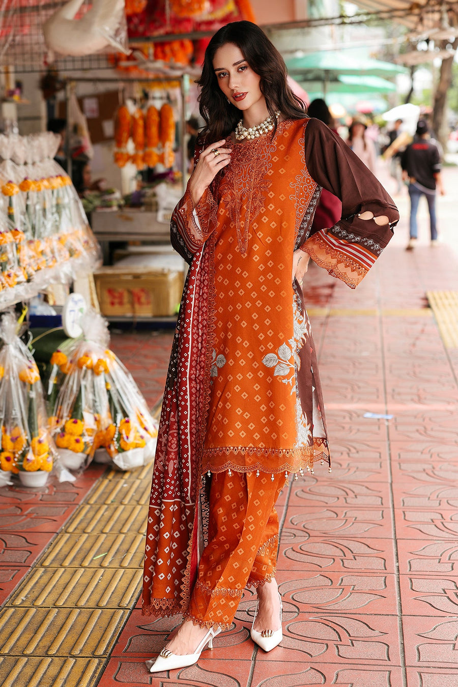Charizma Combination Embroidered Linen Unstitched 3Pc Suit CCW6-04