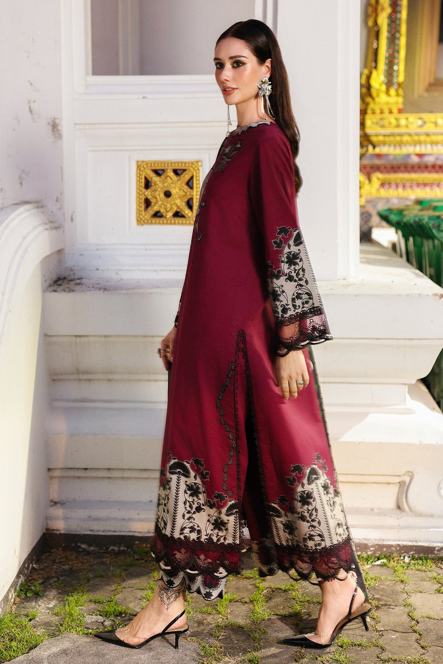 Charizma Combination Embroidered Linen Unstitched 3Pc Suit CCW6-05