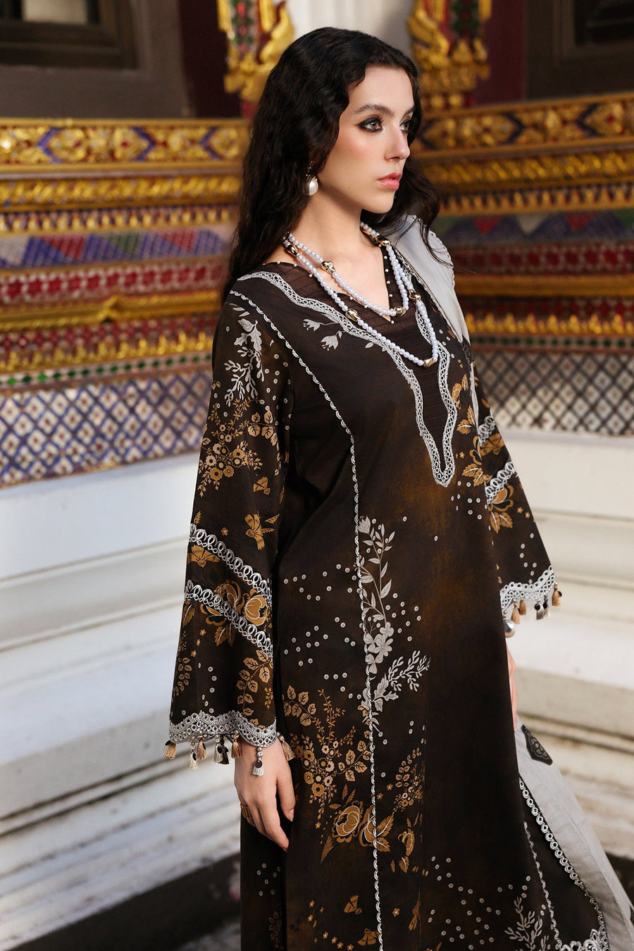 Charizma Combination Embroidered Linen Unstitched 3Pc Suit CCW6-09