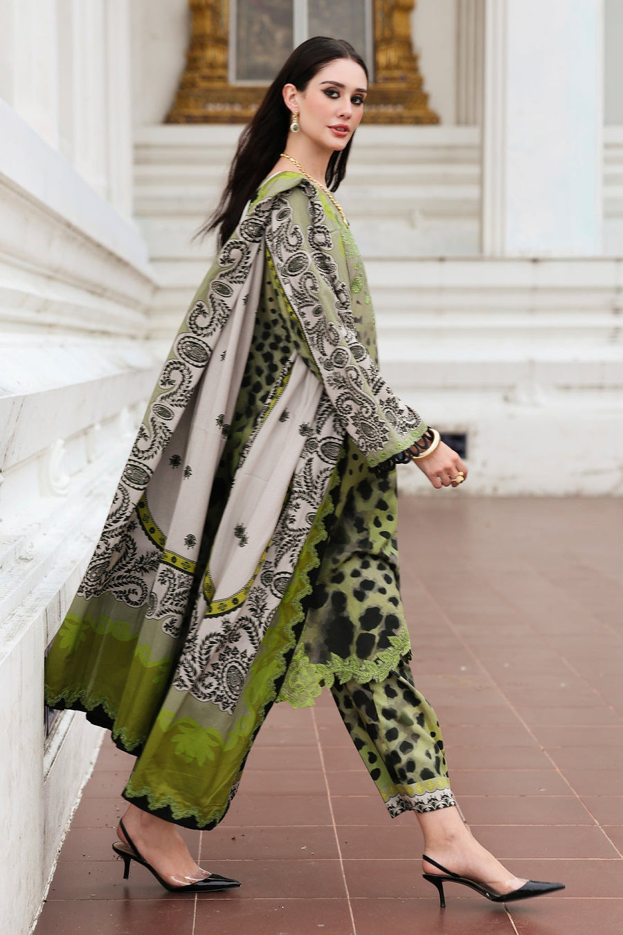 Charizma Combination Embroidered Linen Unstitched 3Pc Suit CCW6-10