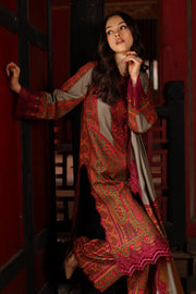Charizma Combination Embroidered Linen Unstitched 3Pc Suit CCW7-04