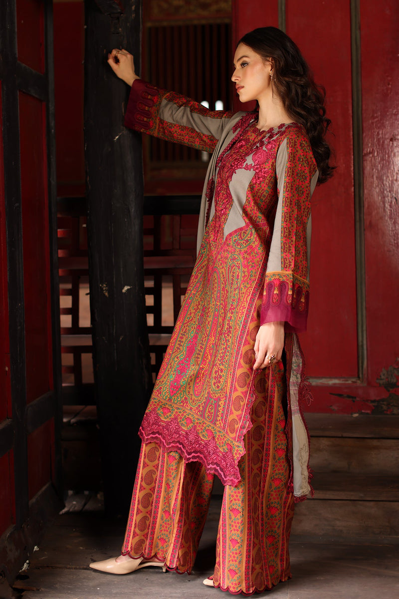 Charizma Combination Embroidered Linen Unstitched 3Pc Suit CCW7-04