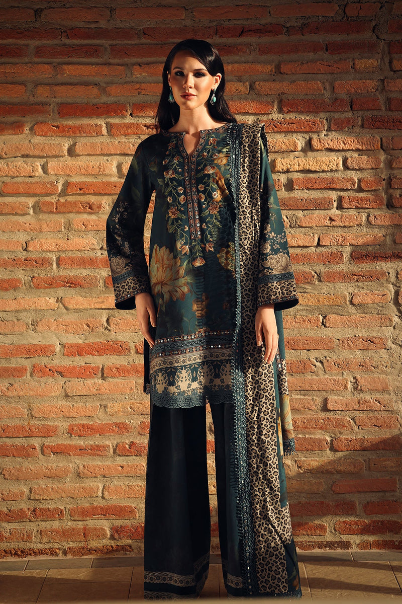 Charizma Combination Embroidered Linen Unstitched 3Pc Suit CCW7-09