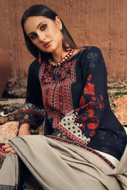 Charizma Combination Embroidered Linen Unstitched 3Pc Suit CCW7-10