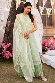 Cross Stitch Eid Lawn Unstitched Embroidered 3Pc Suit D-04 Celadon Spruce