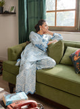 Faiza Faisal Lumiere Printed Khaddar Stitched 2Pc Suit - CELESTE