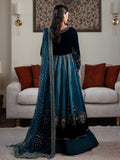 Faiza Faisal Solene Embroidered Velvet Unstitched 3Pc Suit - CELESTINE