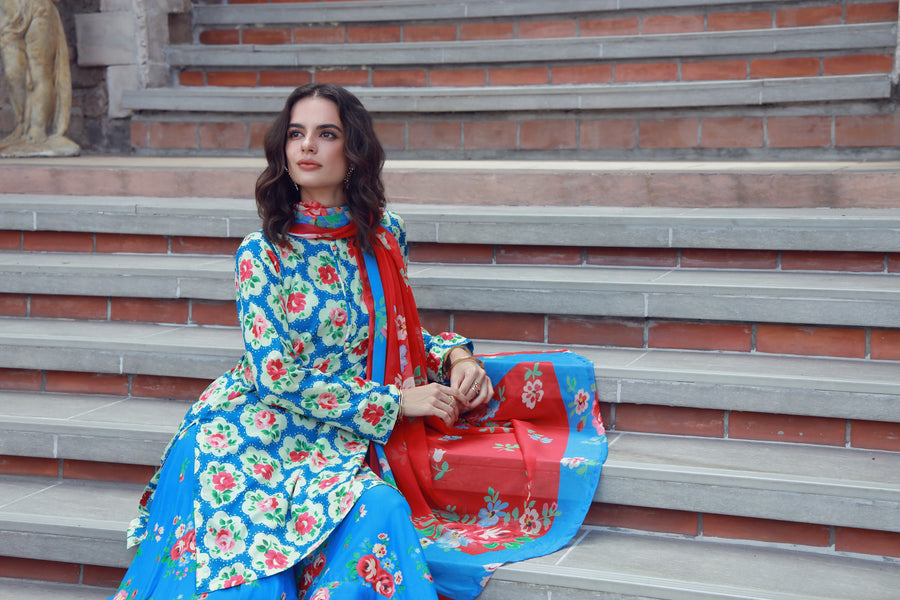 Feathers Stillness In Bloom Unstitched Printed Lawn 3Pc Suit CELEZIA-FT529