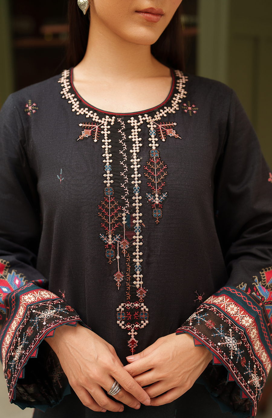 Bellini by Seran Embroidered Khaddar Unstitched 3Pc Suit D-03 CENDARA