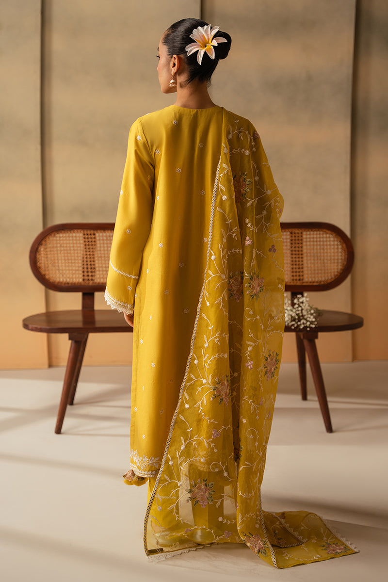 Cross Stitch Mahiri Embroidered Lawn Unstitched 3Pc Suit D-01 Ceylon Yellow
