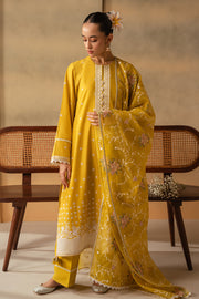 Cross Stitch Mahiri Embroidered Lawn Unstitched 3Pc Suit D-01 Ceylon Yellow