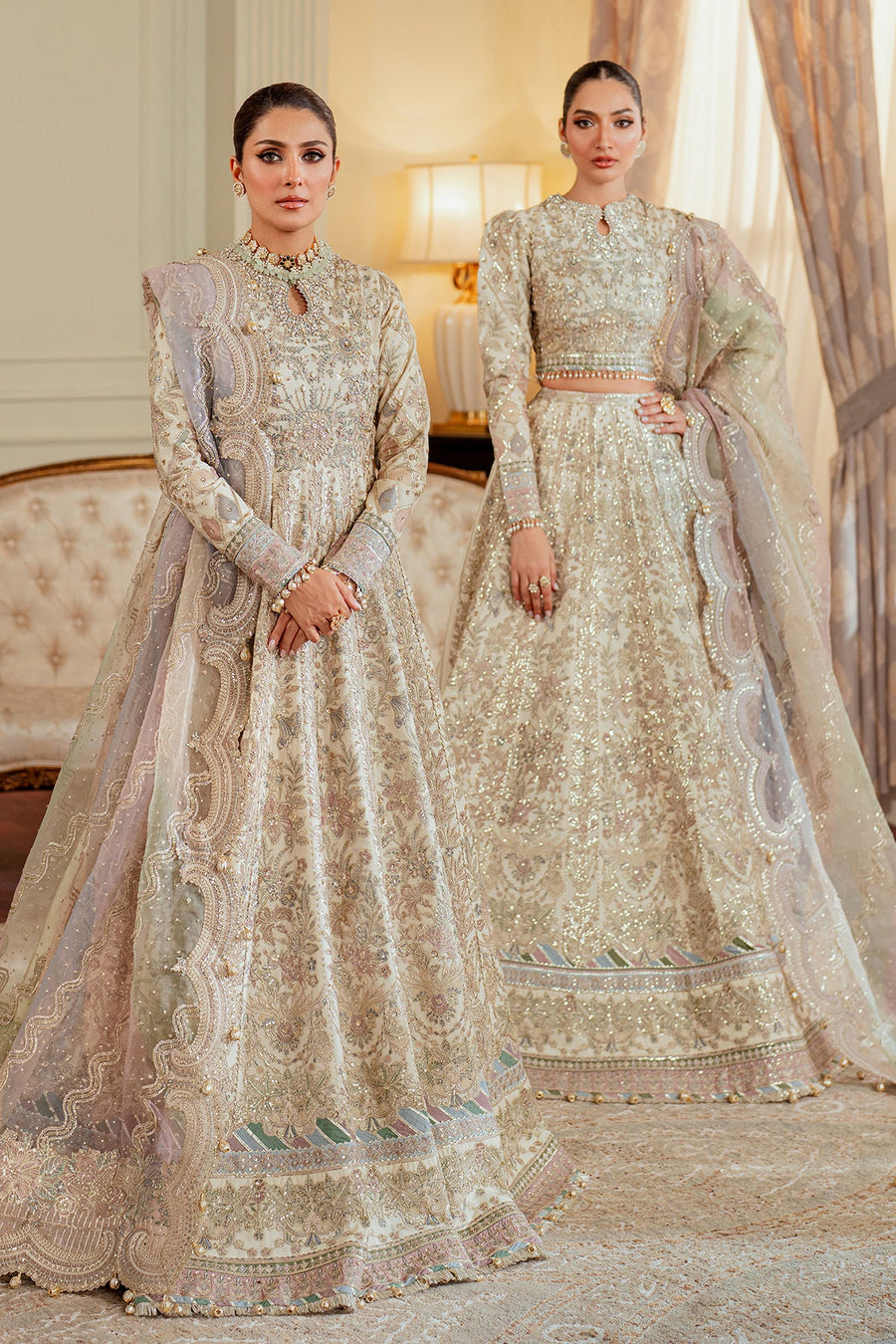 Baroque Chantelle Embroidered Net Unstitched 3Pc Suit EC-06