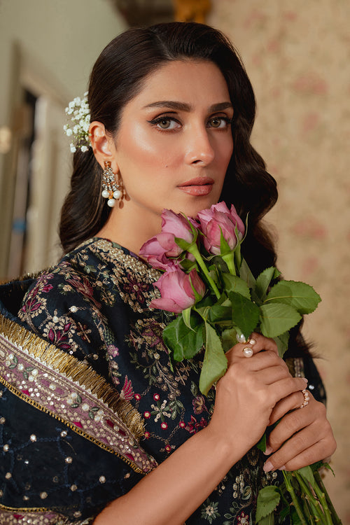 Baroque Chantelle Embroidered Raw Silk Unstitched 3Pc Suit EC-07