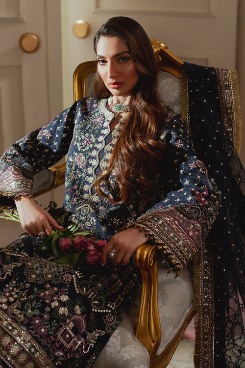 Baroque Chantelle Embroidered Raw Silk Unstitched 3Pc Suit EC-07