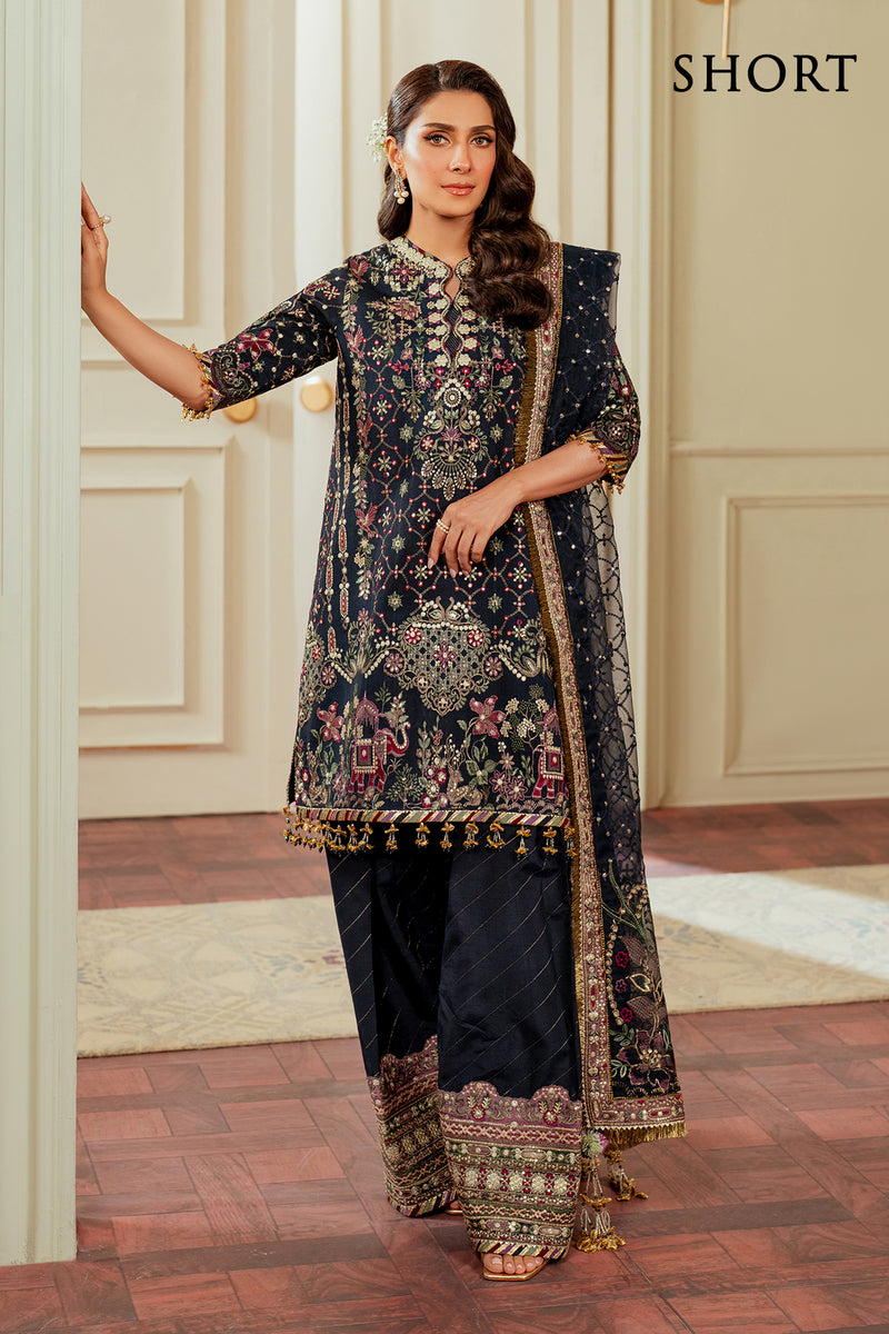 Baroque Chantelle Embroidered Raw Silk Unstitched 3Pc Suit EC-07
