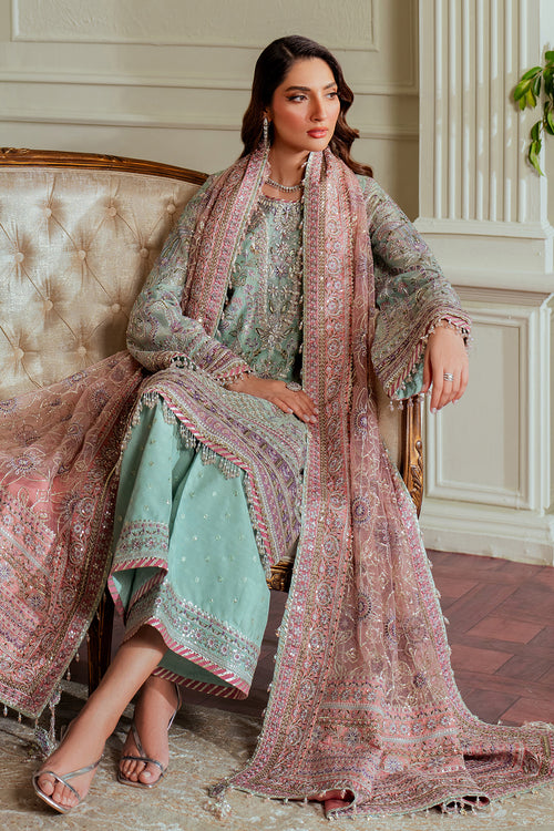 Baroque Chantelle Embroidered Zari Net Unstitched 3Pc Suit EC-08