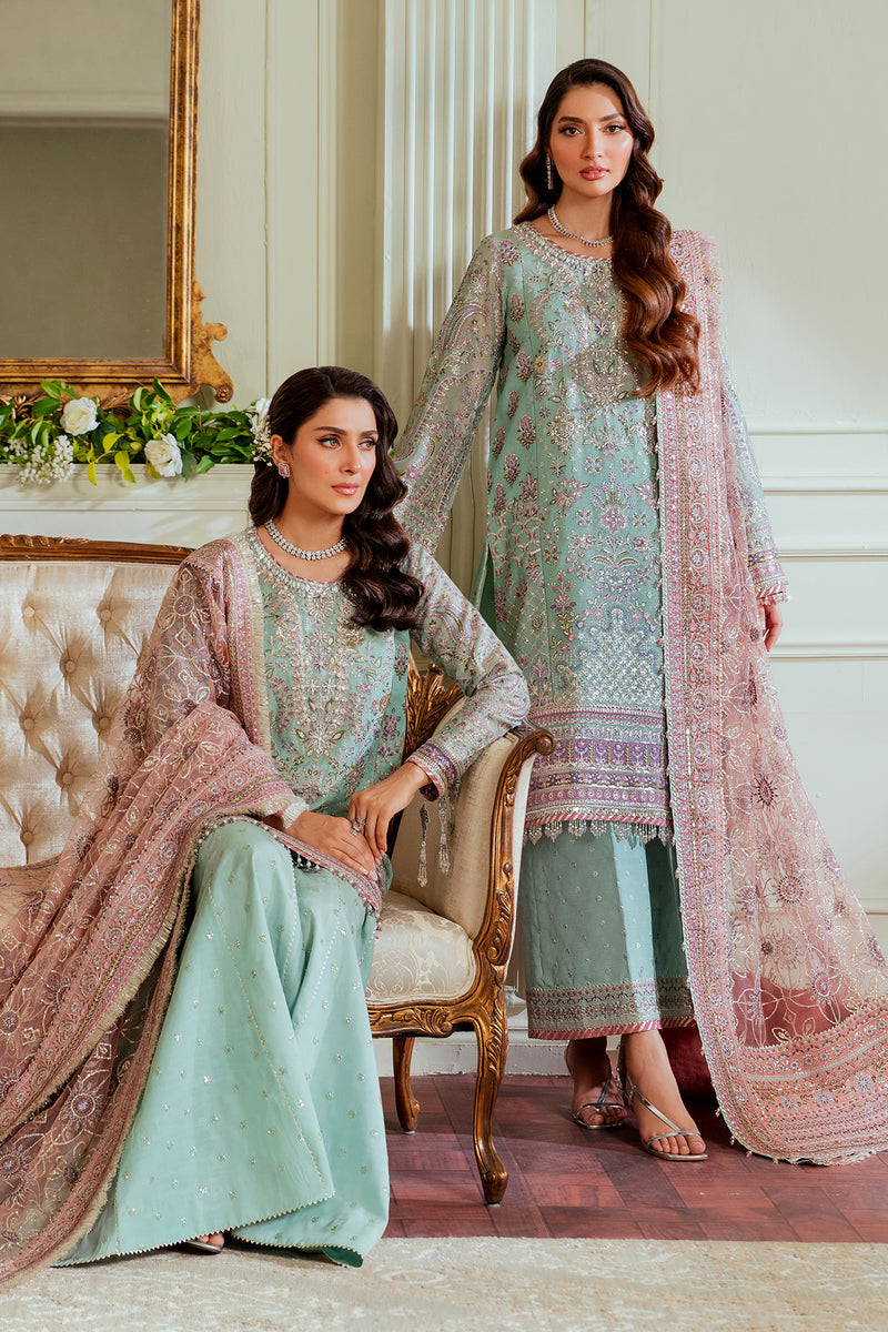 Baroque Chantelle Embroidered Zari Net Unstitched 3Pc Suit EC-08