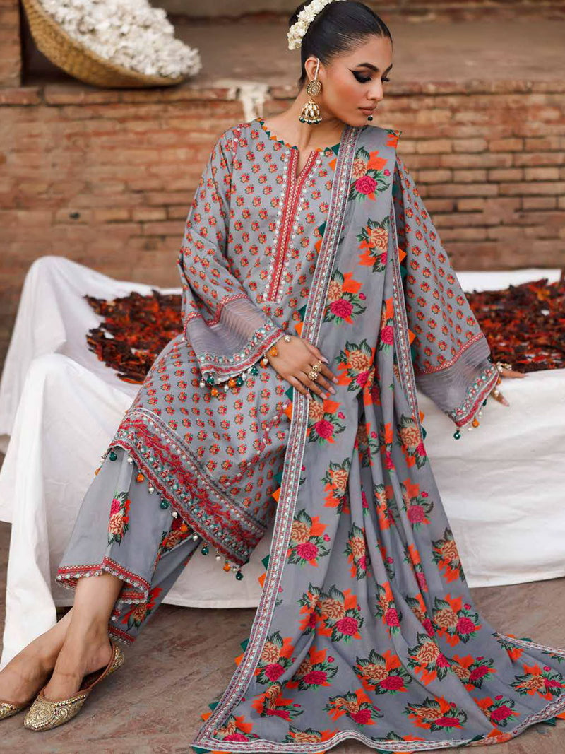 Charizma Summer Lawn Unstitched Embroidered 3Pc Suit CH6-04