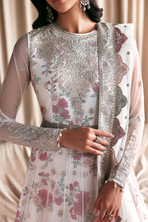 Zarif Siraya Printed Formal Unstitched 3Pc Net Suit - CHASHNI